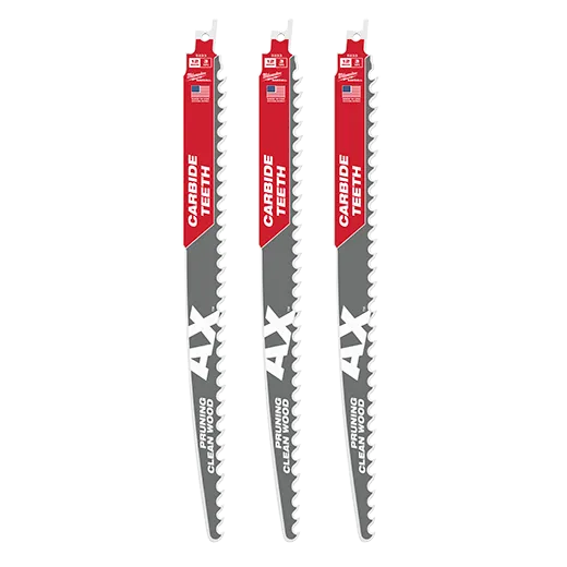 12 In. 3 Tpi The Ax With Carbide Teeth For Pruning & Clean Wood Sawzall Blade 3pk