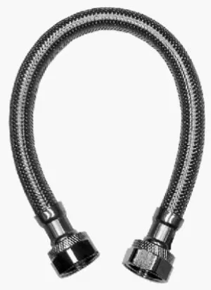 12 In. Faucet Connector - Stainless Steel - 3/8 In. Compression