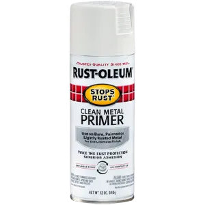 12 OZ Stops Rust Clean Metal Primer Spray - Flat White
