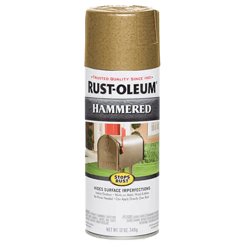 12 OZ Stops Rust Hammered Spray Paint - Gold