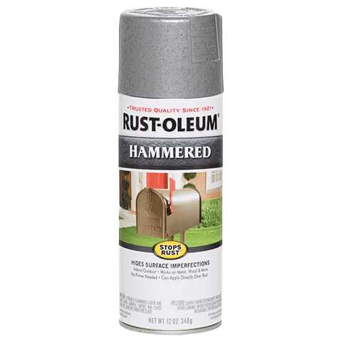 12 OZ Stops Rust Hammered Spray Paint - Silver