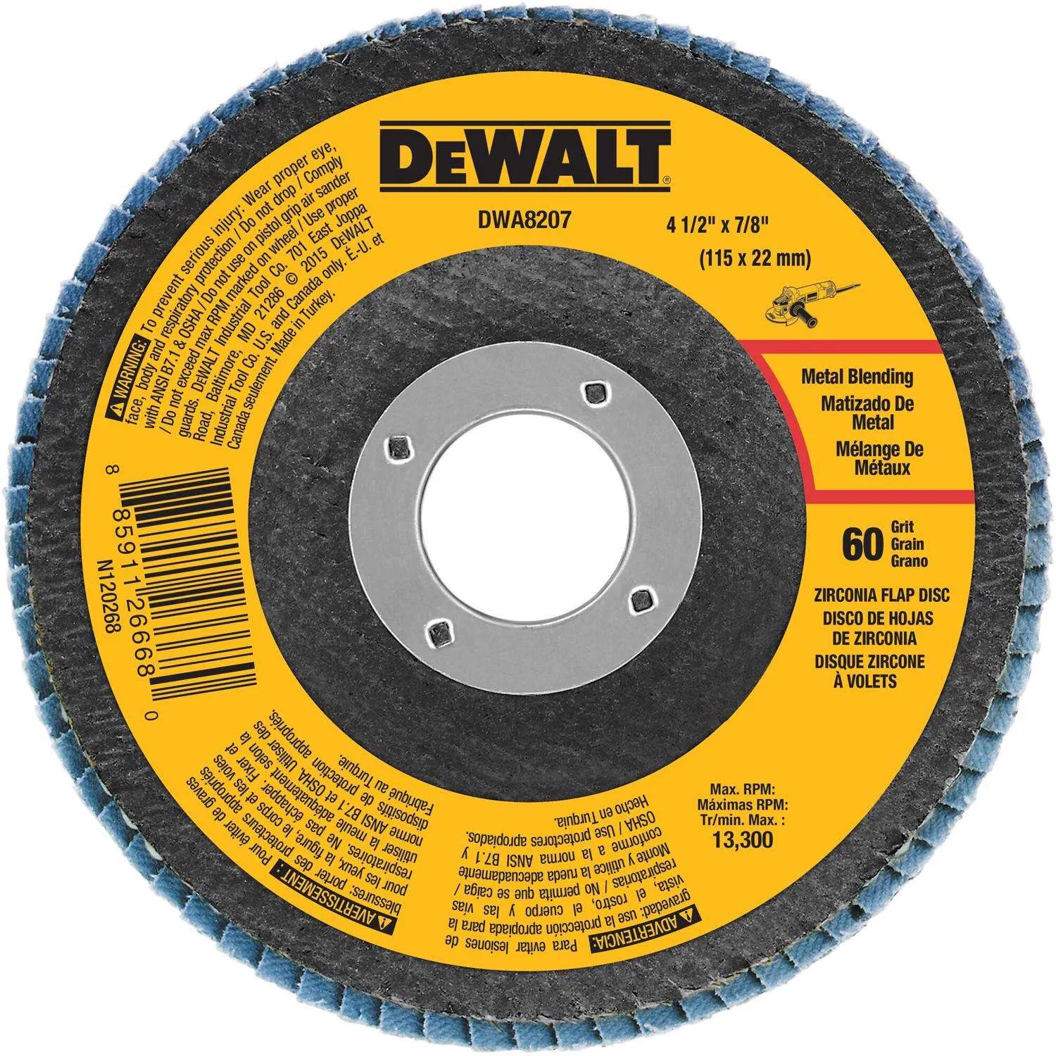 4-1/2 IN. X 7/8 IN. 60 Grit Zirconia Type 29 Flap Disc