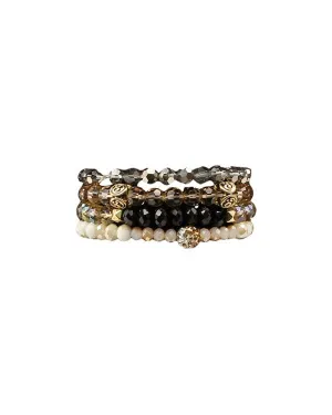 4 Strand Beaded Stretch Bracelet Set