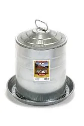 5 Gallon Double Wall Metal Poultry Fountain