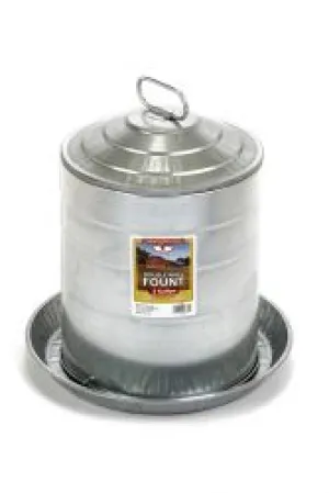 5 Gallon Double Wall Metal Poultry Fountain