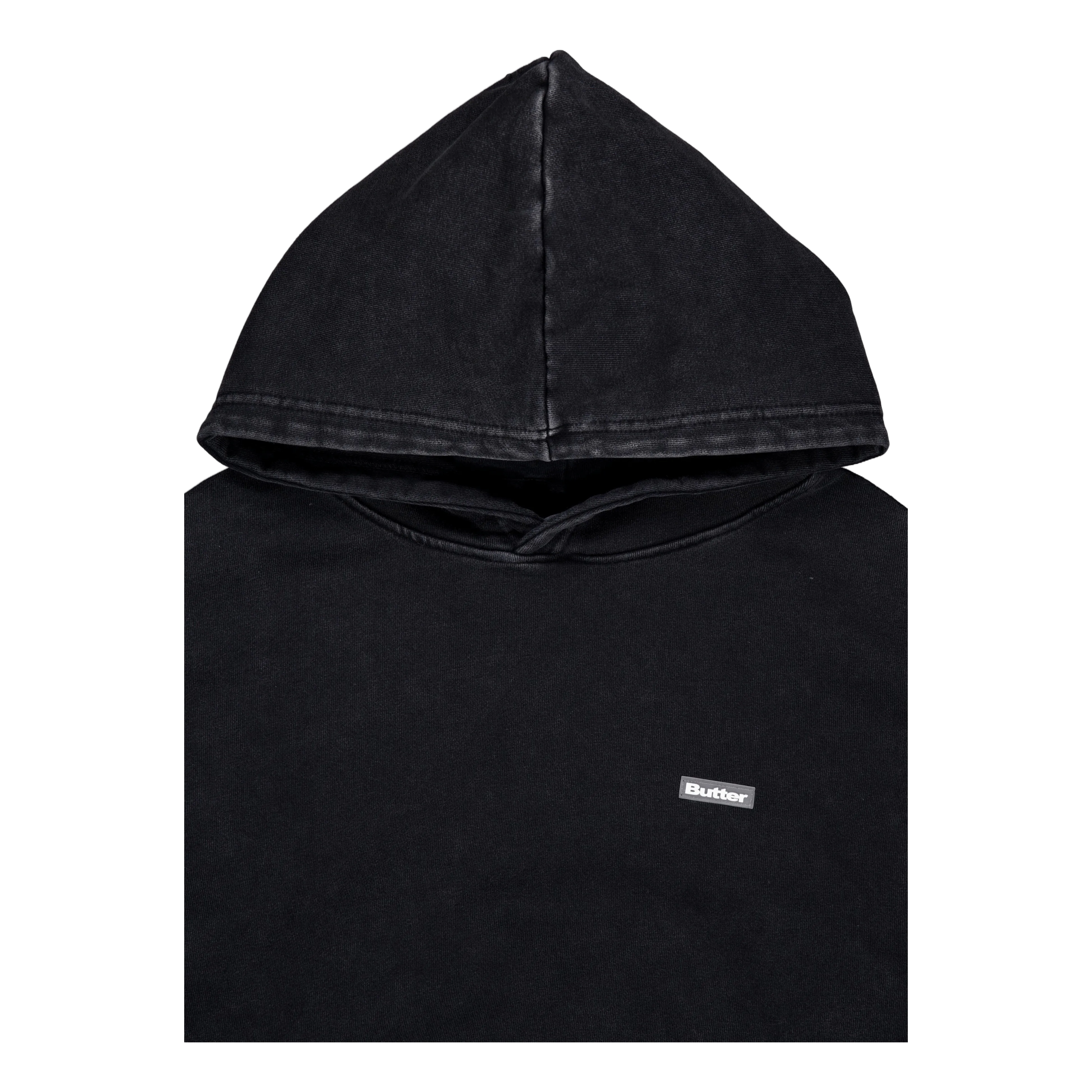 Basic Pullover Hood Washed Black