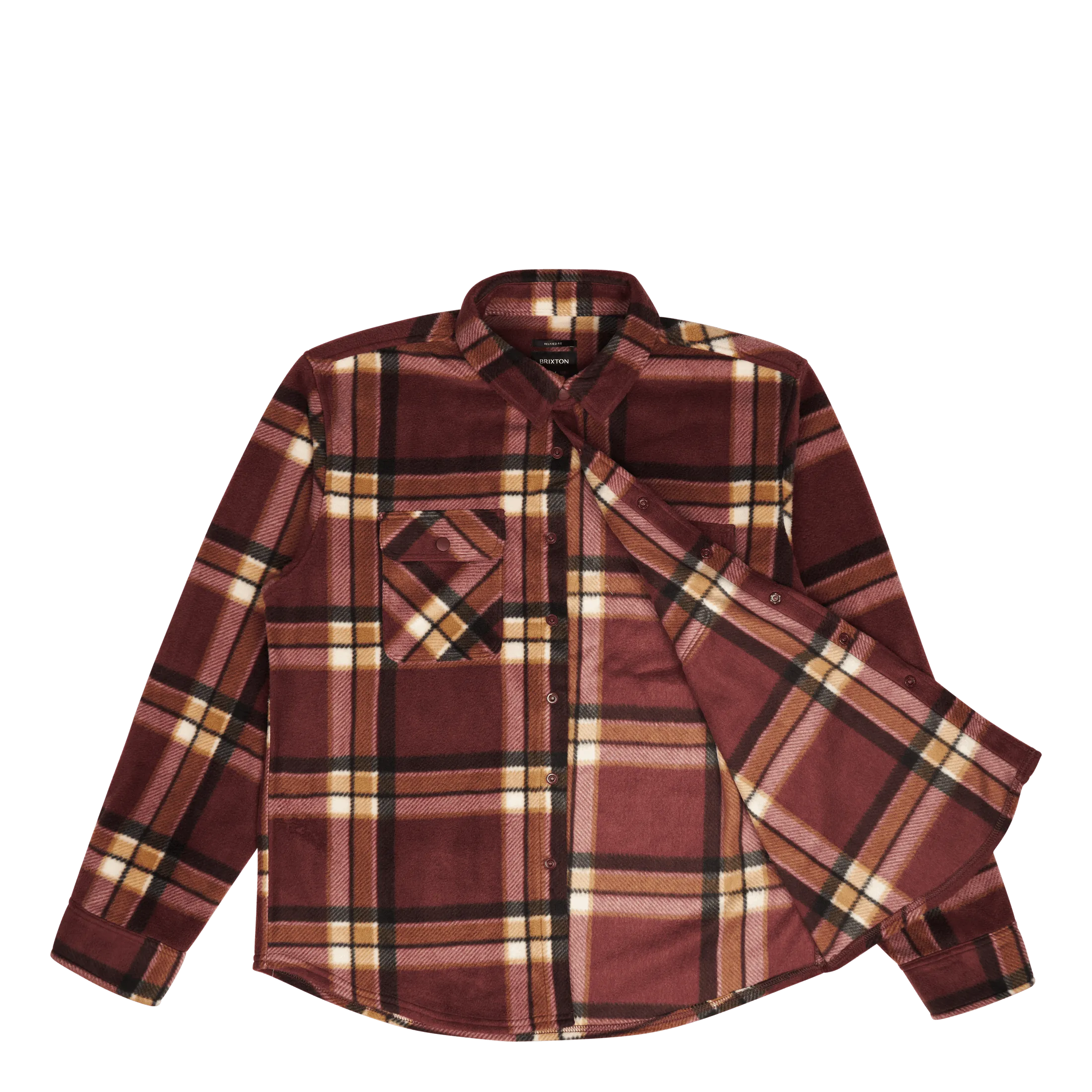 Bowery L/s Arctic Stretch Flee Mahogany Plaid