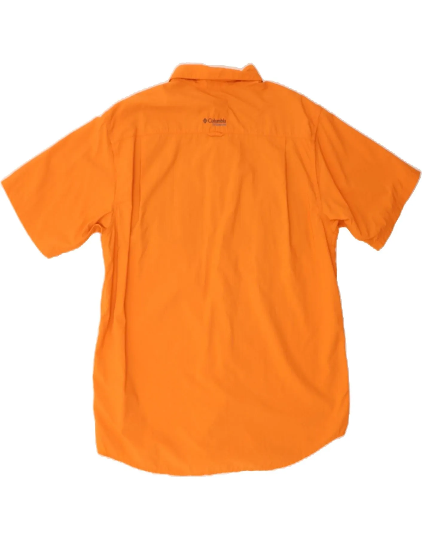 COLUMBIA Mens Short Sleeve Shirt XL Orange Nylon