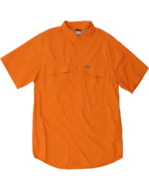 COLUMBIA Mens Short Sleeve Shirt XL Orange Nylon