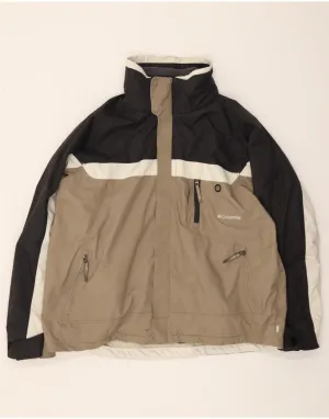 COLUMBIA Mens Windbreaker Jacket UK 44 2XL Beige Colourblock Nylon
