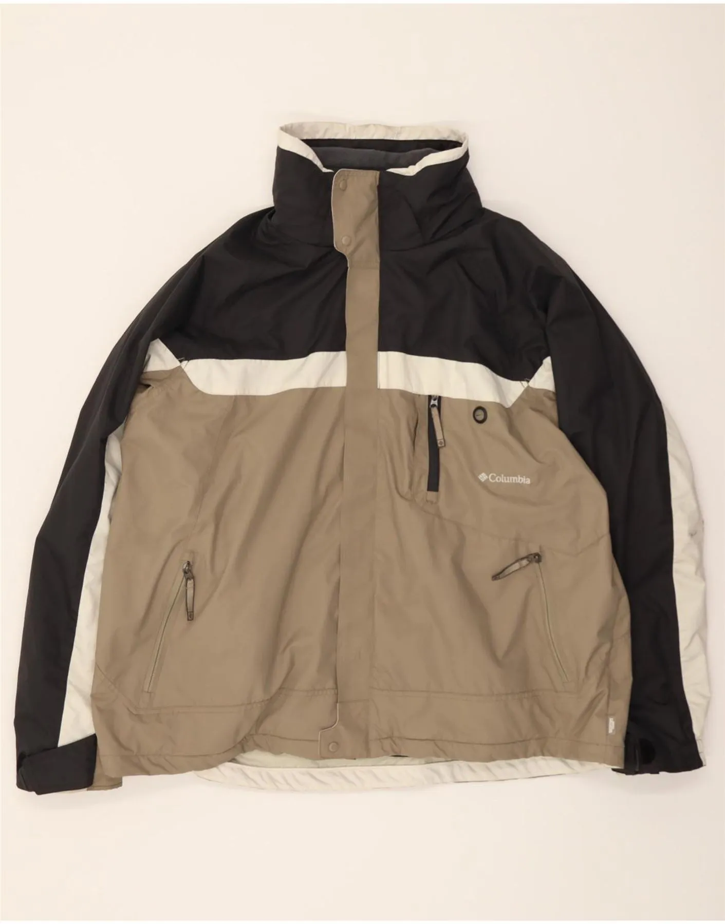 COLUMBIA Mens Windbreaker Jacket UK 44 2XL Beige Colourblock Nylon