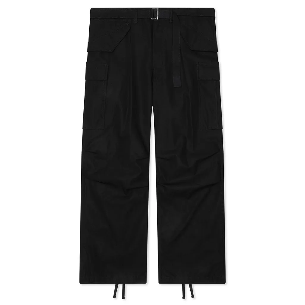 Cotton Twill Pants - Black