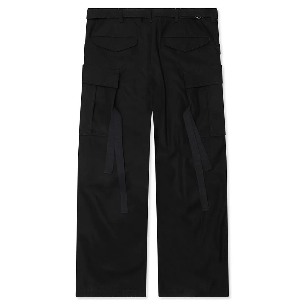 Cotton Twill Pants - Black