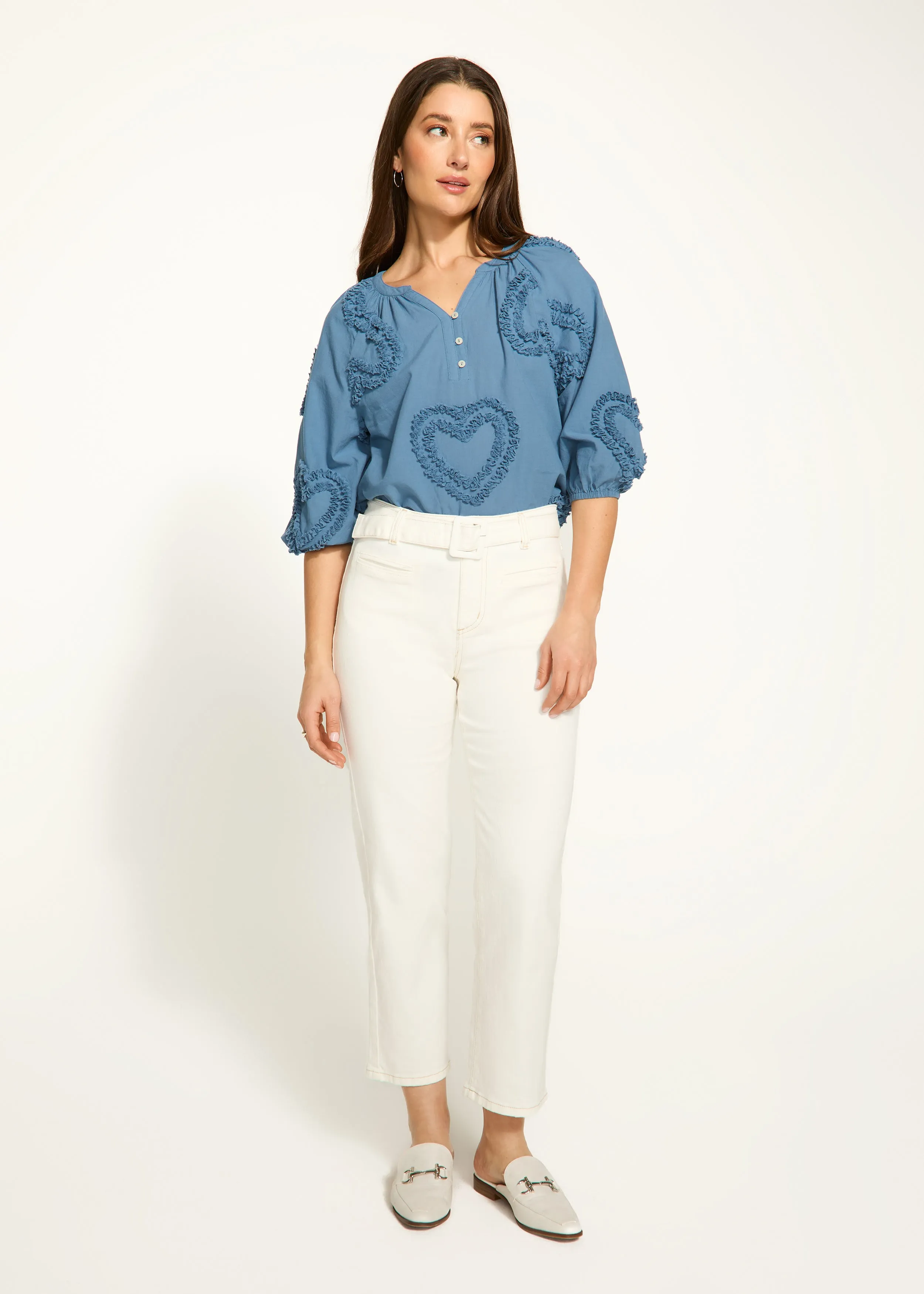 Suzanne Straight Crop Denim, Ivory