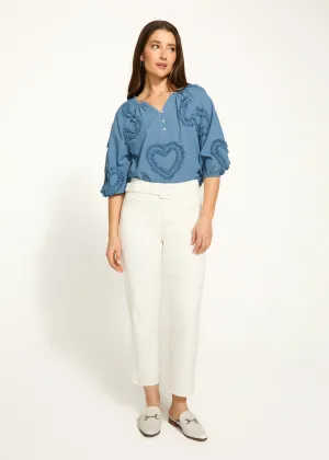 Suzanne Straight Crop Denim, Ivory
