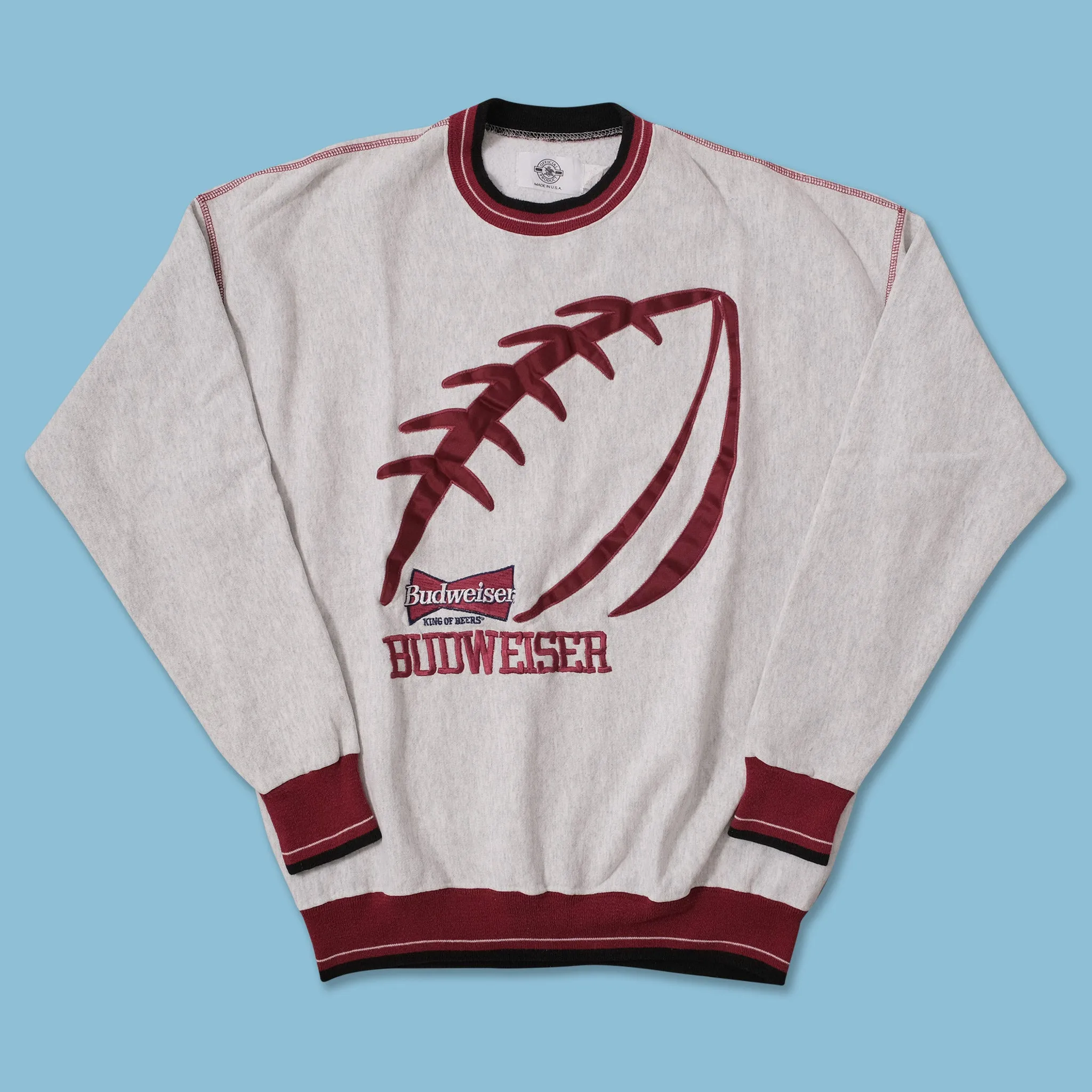 Vintage Football Budweiser Sweater XLarge