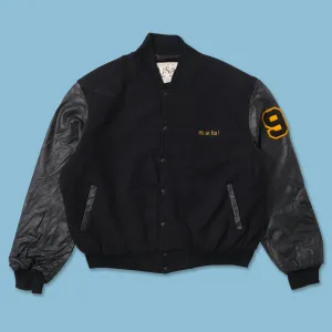 Vintage Fox Wool Leather Varsity Jacket Large