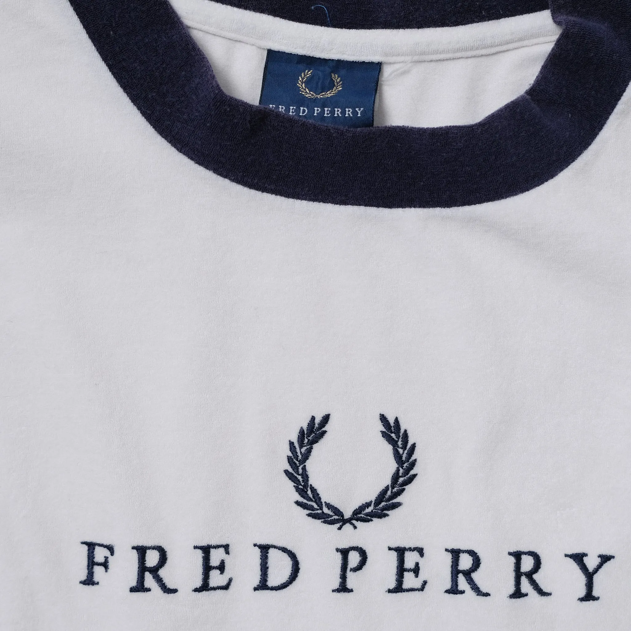 Vintage Fred Perry Velour T-Shirt Medium