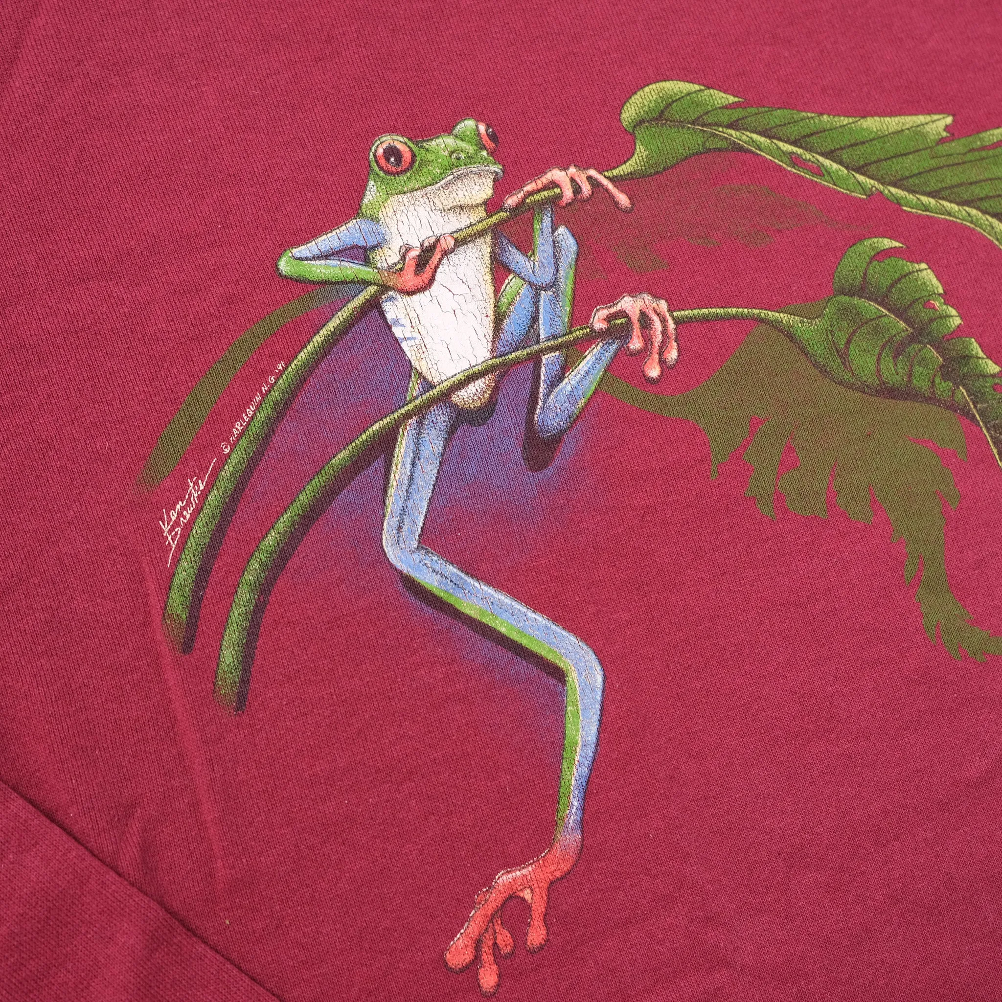 Vintage Frog Harlequin Sweater XLarge