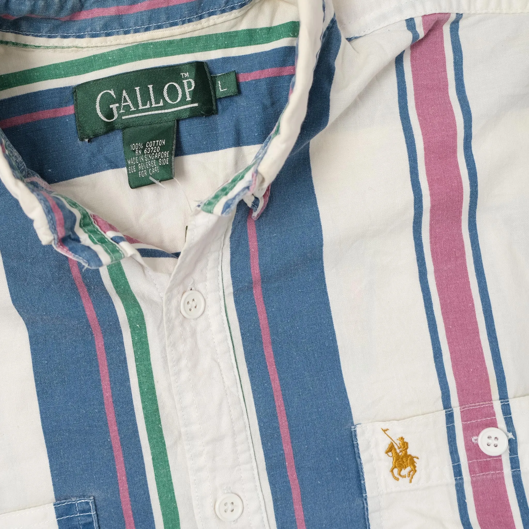 Vintage Gallop Striped Shirt Large