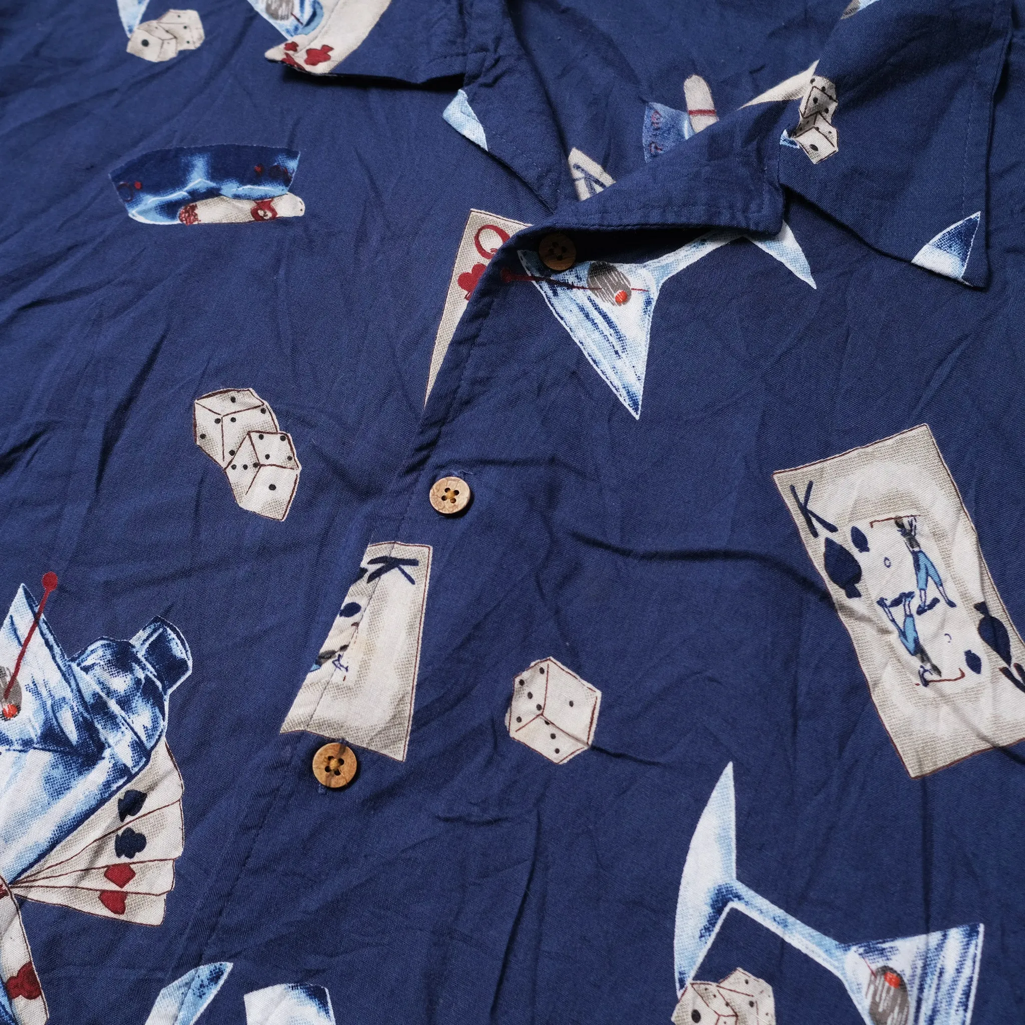 Vintage Gambling Pattern Shirt Large
